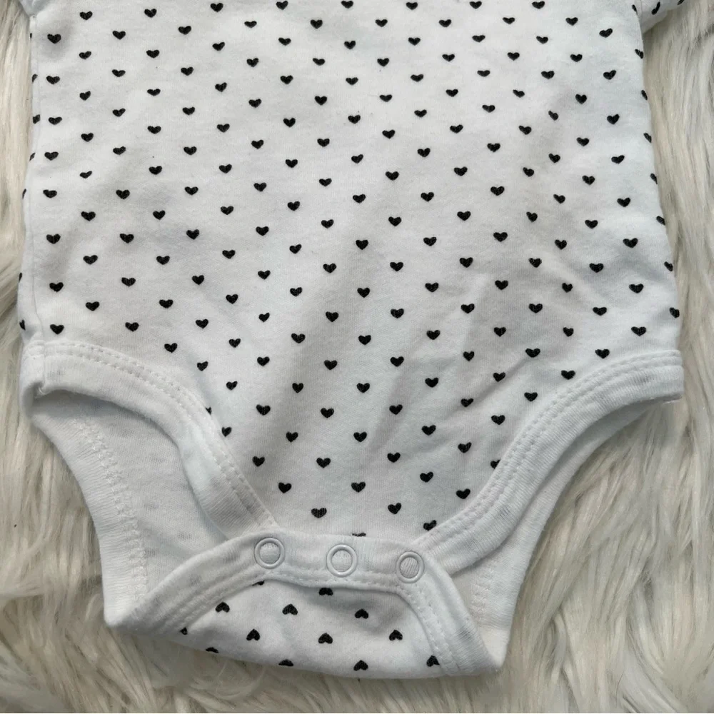 HRX Bodysuit White Black Hearts